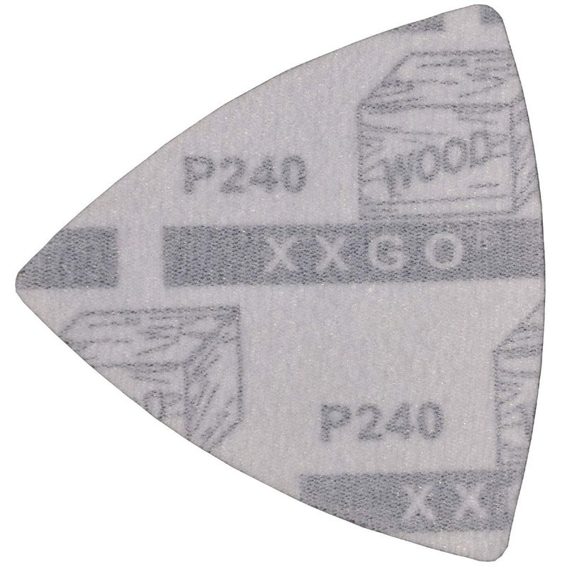 XXGO 60 Pcs 240 Grits 3-1/8 Inch 80mm Triangular Oscillating Tool Sanding Paper for Wood Sanding Fit 80mm Triangular Multi Tool Sanding Pads XG8020240 - Image 4